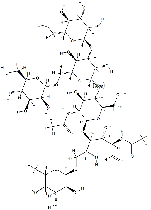 Oligomannose-3-Fuc (1-6) (Man-3-Fuc) 化学構造式
