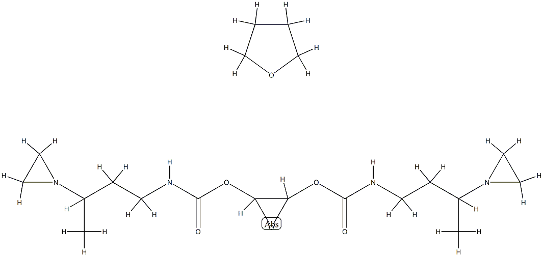 Furan, tetrahydro-, polymer with oxirane, bis[[3-(1-aziridinyl)butyl]carbamate] Struktur