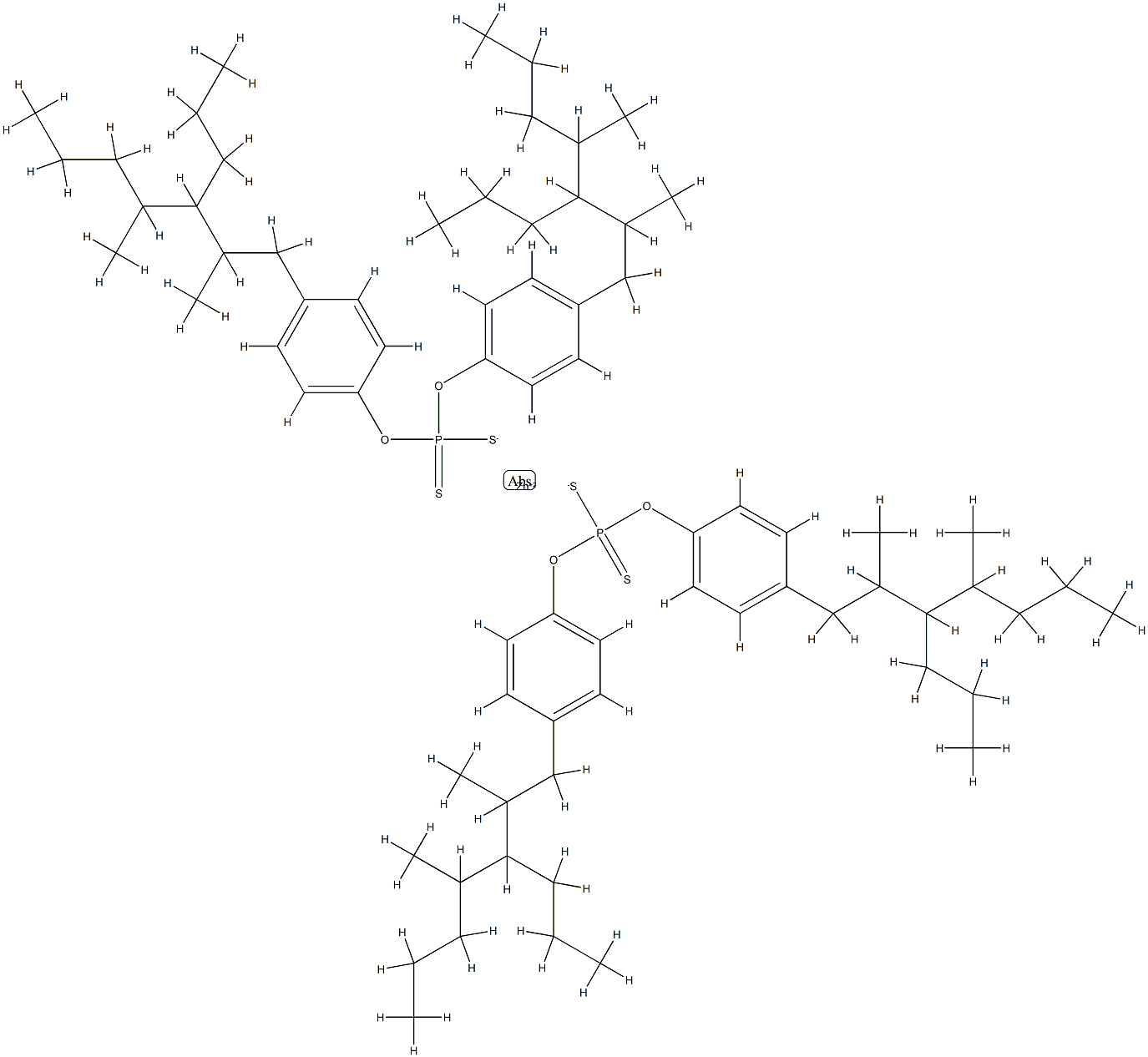 zinc bis[bis(tetrapropylenephenyl)] bis(hydrogen dithiophosphate)  Struktur