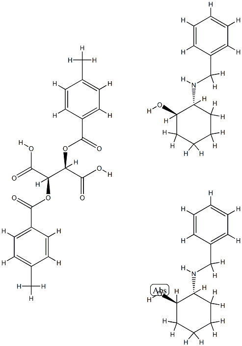 Butanedioic acid, 2,3-bis[(4-Methylbenzoyl)oxy]-, (2R,3R)-, coMpd. with (1R,2R)-2-[(phenylMethyl)aMino]cyclohexanol (1:2) Struktur