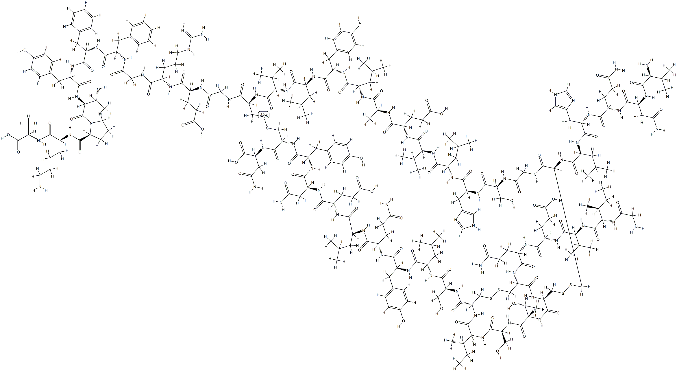 Insulin (ox), 1B-de-l-phenylalanine-8A-l-threonine-10A-l-isoleucine- 结构式