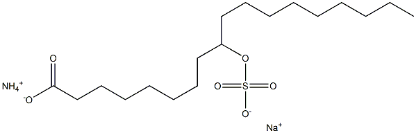 Octadecanoic acid, 9(or 10)-(sulfooxy)-, ammonium sodium salt,111001-43-5,结构式