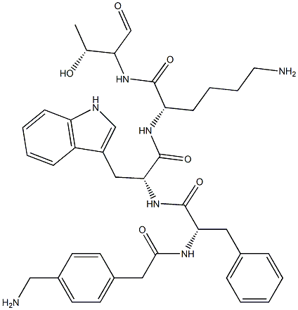 cyclo(phenylalanyl-tryptophyl-lysyl-threonyl-4-(aminomethyl)phenylacetic acid) Structure
