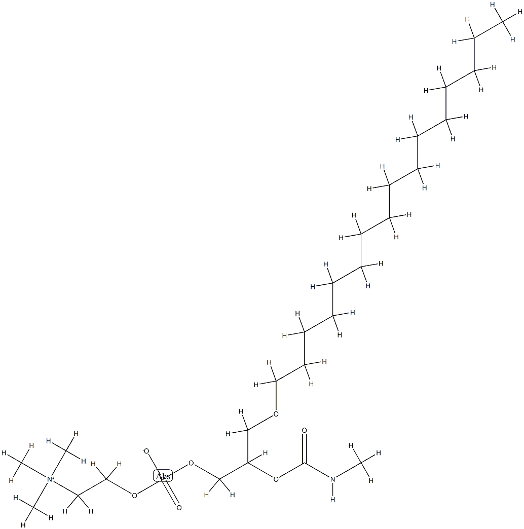 1-O-hexadecyl-2-N-methylcarbamylphosphatidylcholine,111057-91-1,结构式