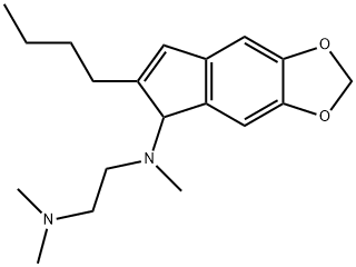 2-butyl-1-(N-methyl-N-(2-(N',N'-dimethylamino)ethyl)amino)-5,6-methylenedioxyindene 结构式