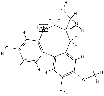 7,8-二氢-6-(羟基甲基)-10-甲氧基-6H-二苯并[B,D]氧杂环辛三烯-3,7,11-三醇立体异构体混合物,111830-77-4,结构式