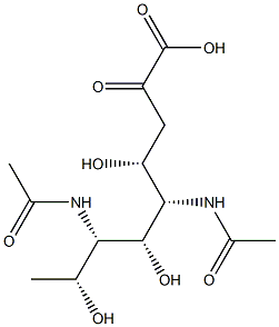 5,7-diacetamido-3,5,7,9-tetradeoxy-glycerogalacto-nonulosonic acid Struktur