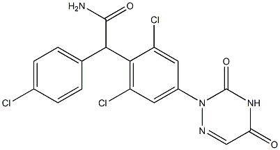 2,6-Dichloro-α-(4-chlorophenyl)-4-(4,5-dihydro-3,5-dioxo-1,2,4-triazin-2(3H)-yl)benzeneacetaMide Structure