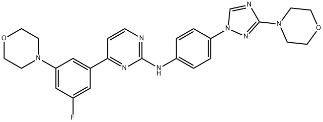 2-PyriMidinaMine, 4-[3-fluoro-5-(4-Morpholinyl)phenyl 化学構造式