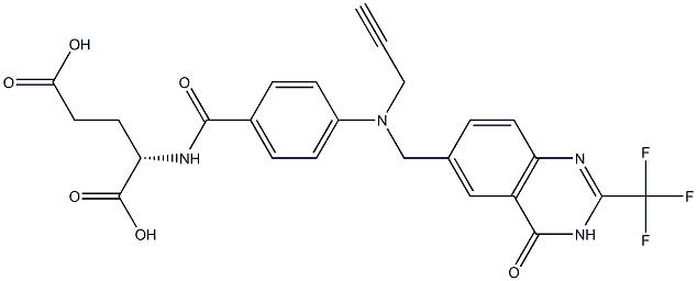2-desamino-2-trifluoromethyl-N(10)-propargyl-5,8-dideazafolic acid Structure