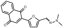 2-Furancarboxaldehyde,  5-(1,4-dihydro-1,4-dioxo-2-naphthalenyl)-,  2-(2,2-dimethylhydrazone) Structure