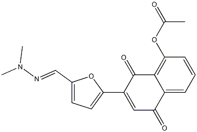 2-Furancarboxaldehyde,  5-[8-(acetyloxy)-1,4-dihydro-1,4-dioxo-2-naphthalenyl]-,  2-(dimethylhydrazone)  (9CI)|