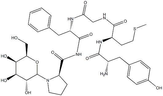 enkephalinamide, Met(2)-Pro(5)-(N(1,5))-galactopyranosyl- 结构式