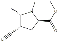 Proline, 4-cyano-1,5-dimethyl-, methyl ester, (2-alpha-,4-ba-,5-ba-)- (9CI) Structure