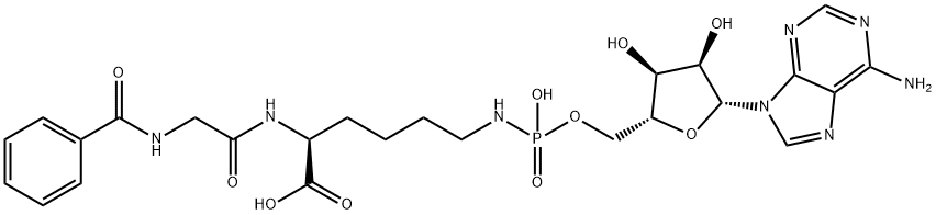 hipppuryllsyl(N-epsilon-5'-phospho)adenosine 化学構造式