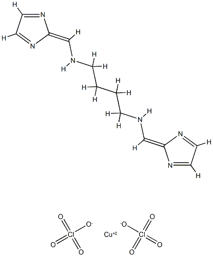 1,8-di-(2-imidazoyl)-2,7-diazoctadiene-1,7-(N,N',N'',N''')-Cu(II)diperchlorate 结构式