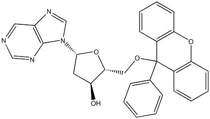 5'-O-(9-phenylxanthen-9-yl)-2'-deoxynebularine 化学構造式