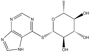 6-purinyl 6-deoxy-1-thioglucopyranoside 化学構造式