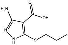 1H-Pyrazole-4-carboxylicacid,3-amino-5-(propylthio)-(9CI) 结构式