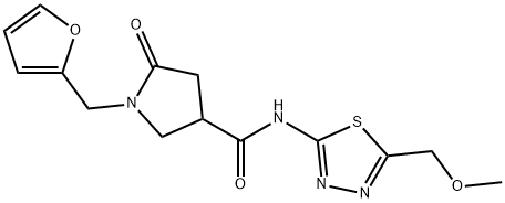 1-(furan-2-ylmethyl)-N-[(2E)-5-(methoxymethyl)-1,3,4-thiadiazol-2(3H)-ylidene]-5-oxopyrrolidine-3-carboxamide Structure