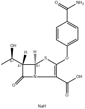 (5R,6S)-3-(4-Carbamoylphenoxy)-6β-[(R)-1-hydroxyethyl]-7-oxo-4-thia-1-azabicyclo[3.2.0]hept-2-ene-2-carboxylic acid sodium salt,114549-95-0,结构式