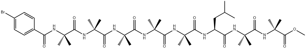 4-bromobenzoyl-(alpha-aminoisobutyric acid)(5)-leucyl-(alpha-aminoisobutyric acid)(2)-methoxy Structure