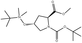 (2S,4R)-1-tert-butyl2-methyl4-((tert-butyldimethylsilyl)oxy)pyrrolidine-1,2-dicarboxylate(WX191960), 114676-91-4, 结构式