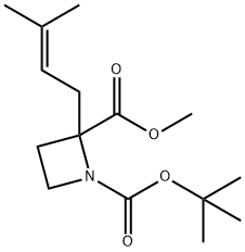 1-tert-butyl 2-Methyl 2-(3-Methylbut-2-enyl)azetidine-1,2-dicarboxylate 化学構造式