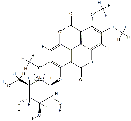 3,7,8-tri-O-methylellagic acid 4-glucoside 结构式