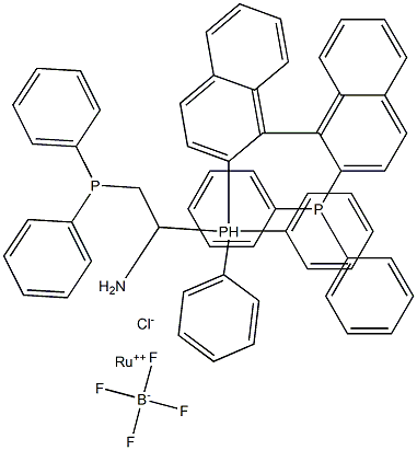 Chloro[(R)-2,2'-bis(diphenylphosphino)-1,1'-binaphthyl][2-(diphenylphosphino)ethanamine]ruthenium(II) tetrafluoroborate, min. 97% 化学構造式