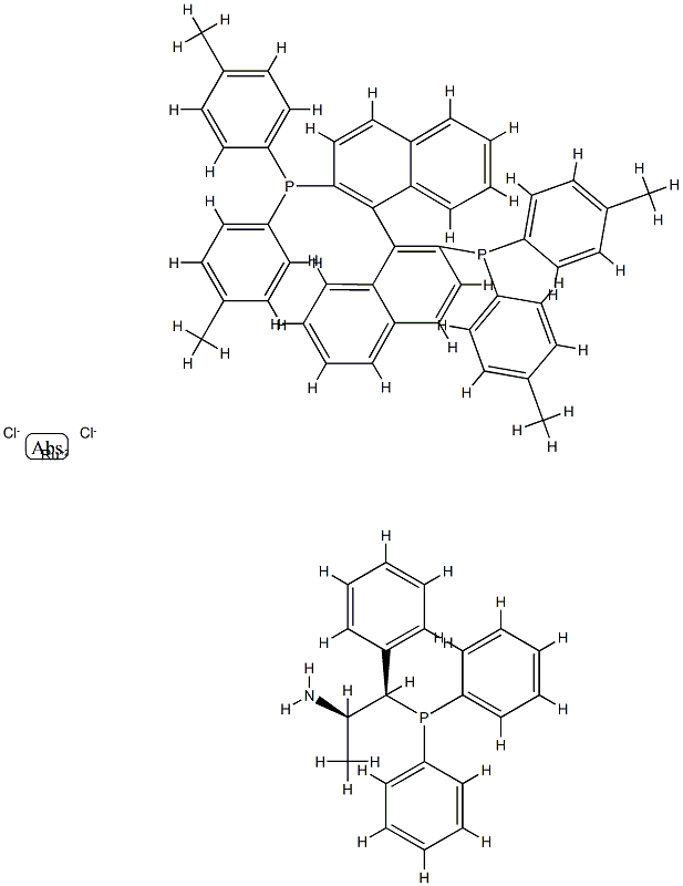 Dichloro((R)-BINAP)[(1R,2R)-2-aMino-1-phenylpropyldiphenylphosphine]rutheniuM(II), 97% Structure