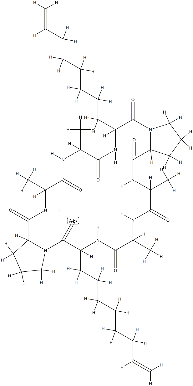 cyclo(alanyl-alanyl-2-amino-9-decanoic acid-prolyl)(2) Struktur