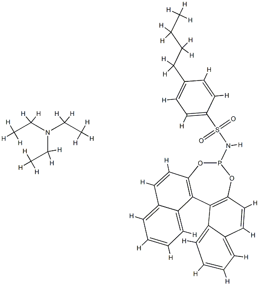 4-Butyl-N-[(11bR)-dinaphtho[2,1-d:1',2'-f][1,3,2]dioxaphosphepin-4-yl]benzenesulfonamide triethylamine adduct Struktur