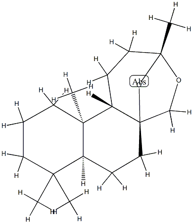 (3R)-1,2,3,6,7,7aα,8,9,10,11,11a,11bβ-ドデカヒドロ-3,8,8,11aα-テトラメチル-5H-3β,5aβ-エポキシナフト[2,1-c]オキセピン 化学構造式