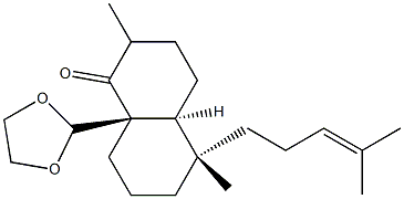(4aS)-8aβ-(1,3-ジオキソラン-2-イル)オクタヒドロ-2,5-ジメチル-5α-(4-メチル-3-ペンテニル)-1(2H)-ナフタレノン 化学構造式