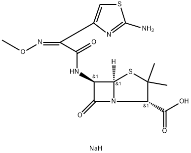 6-(2-(2-aminothiazol-4-yl)-2-methoxyiminoacetamido)penicillinate 结构式