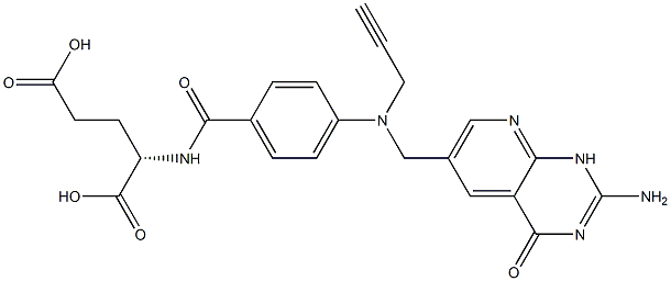 10-propargyl-5-deazafolic acid 化学構造式