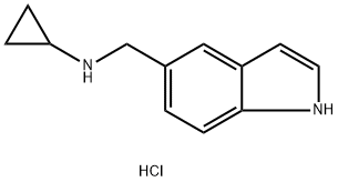 N-((1H-吲哚-5-基)甲基)环丙胺盐酸盐 结构式