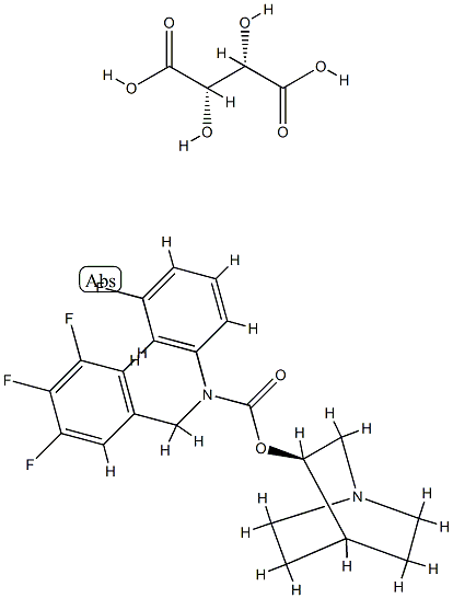 3-フルオロフェニル(3,4,5-トリフルオロベンジル)カルバミド酸1-アゾニアビシクロ[2.2.2]オクタン-3-イル 化学構造式
