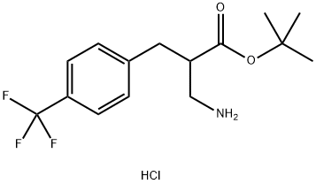 tert-Butyl2-(Aminomethyl)-3-(4-(trifluoromethyl)phenyl)propanoateHCL Struktur