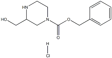 3-(羟甲基)哌嗪-1-羧酸苄酯盐酸盐 结构式