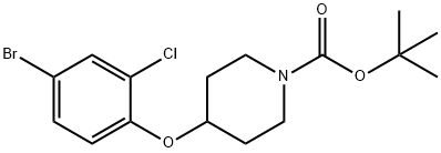 1-N-BOC-4-(4-溴-2-氯苯氧基)哌啶 结构式