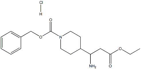 3-Amino-3-(4-Cbz)piperidine-propionic acid ethylester hydrochloride Struktur