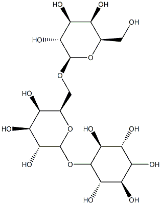D-chiro-Inositol, O-.alpha.-D-galactopyranosyl-(16)-O-.alpha.-D-galactopyranosyl-(12)- Struktur