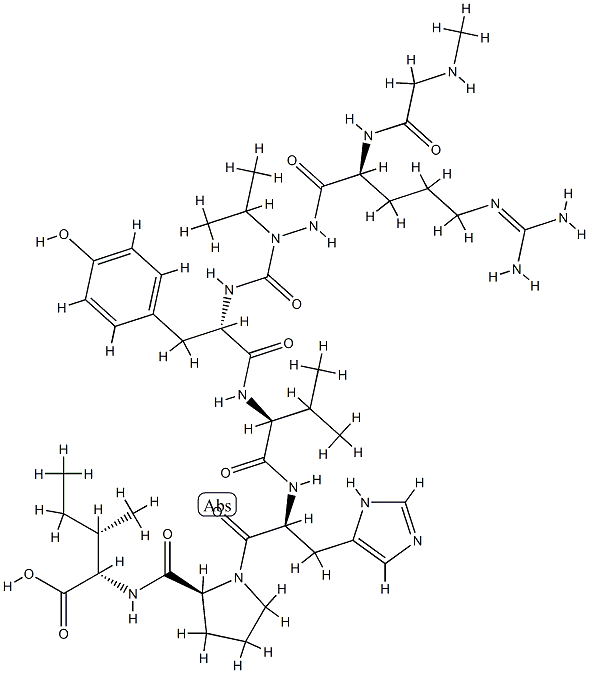 angiotensin II, Sar(1)-aza-Val(3)-Ile(8)- 化学構造式