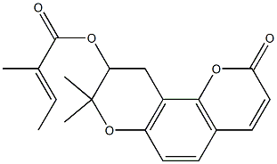 1165-60-2 2-Methyl-2-butenoic acid 9,10-dihydro-8,8-dimethyl-2-oxo-2H,8H-benzo[1,2-b:3,4-b']dipyran-9-yl ester