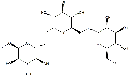 methyl-6''-deoxy-6'-fluoroisomaltoside trisaccharide Struktur