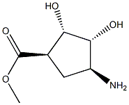 Cyclopentanecarboxylic acid, 4-amino-2,3-dihydroxy-, methyl ester, (1-alpha-,2-ba-,3-ba-,4-alpha-)- (9CI) Structure