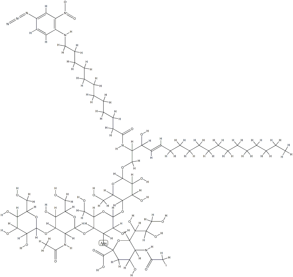 12-((4-azido-2-nitrophenyl)amino)dodecanoyl-GM1,116926-94-4,结构式
