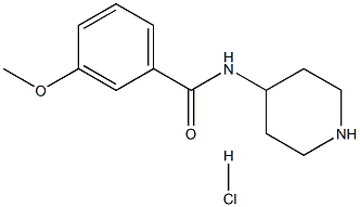 3-甲氧基-N-(哌啶-4-基)苯甲酰胺盐酸盐 结构式